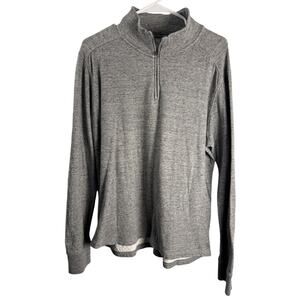 J Crew pullover Sweater 1/4 zip Men M Knit Goods Gray Long‎ Sleeve Casual EUC